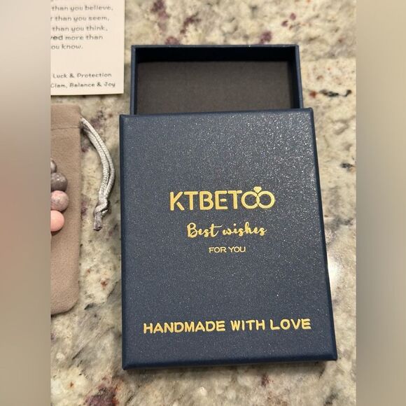 NEW KTBETOO Pink Zebra Jasper & Moonstone Beaded Bracelet Handmade - Picture 4 of 4